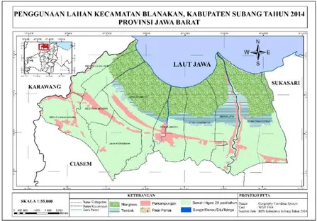 Gambar 2. Peta Penggunaan Lahan Kecamatan Blanakan  