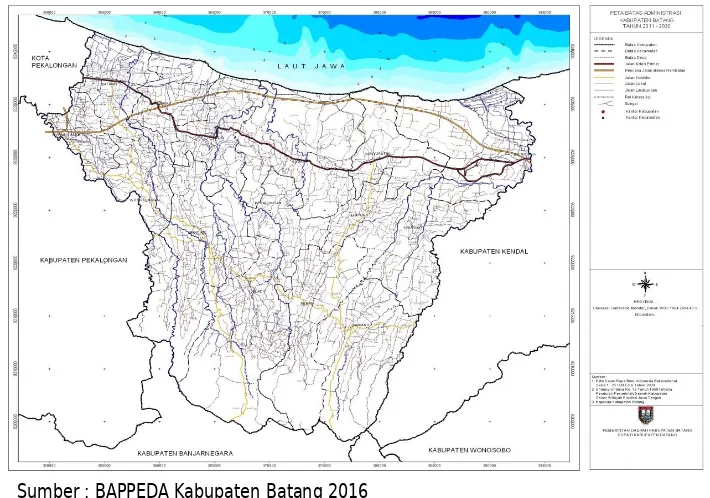 Gambar 2.1.Peta Administrasi Kabupaten Batang