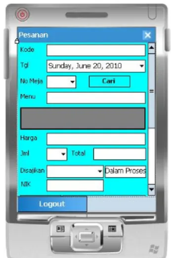 Gambar 12 Tampilan Pesanan Mobile 