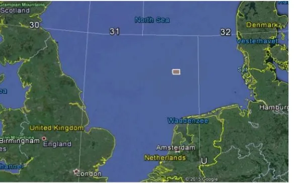 Gambar 1 Lokasi blok F3 sektor laut utara Belanda 