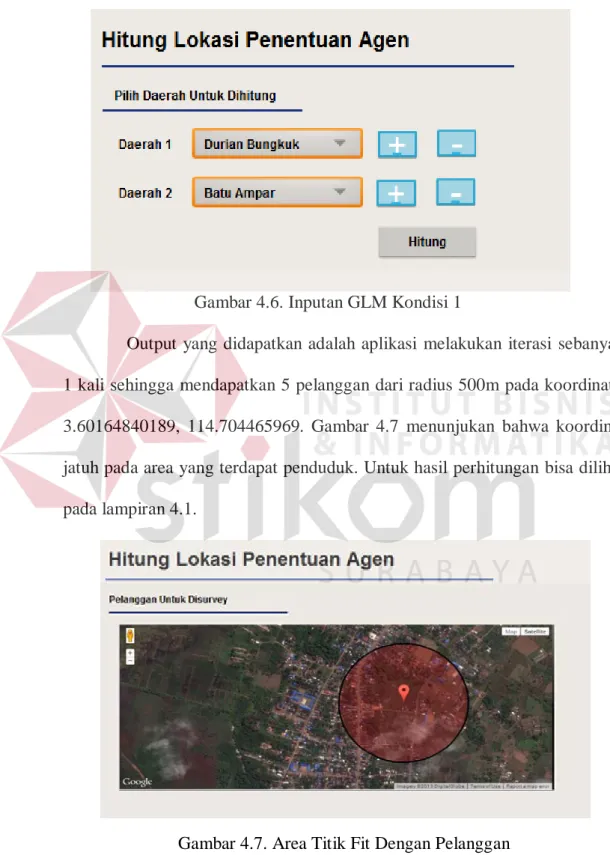 Gambar 4.6. Inputan GLM Kondisi 1 