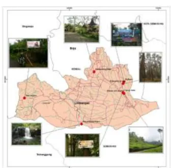 Gambar 1. Persebaran wisata alam di Kecamatan  Limbangan Kabupaten Kendal 