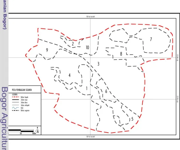 Gambar 4. Peta Pembagian Segmen pada Kawasan lembah Mulo 