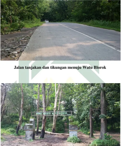 Gambar 8: Wana Wisata Watu Blorok (jalan tanjakan dan tikungan menuju Watu  Blorok) 
