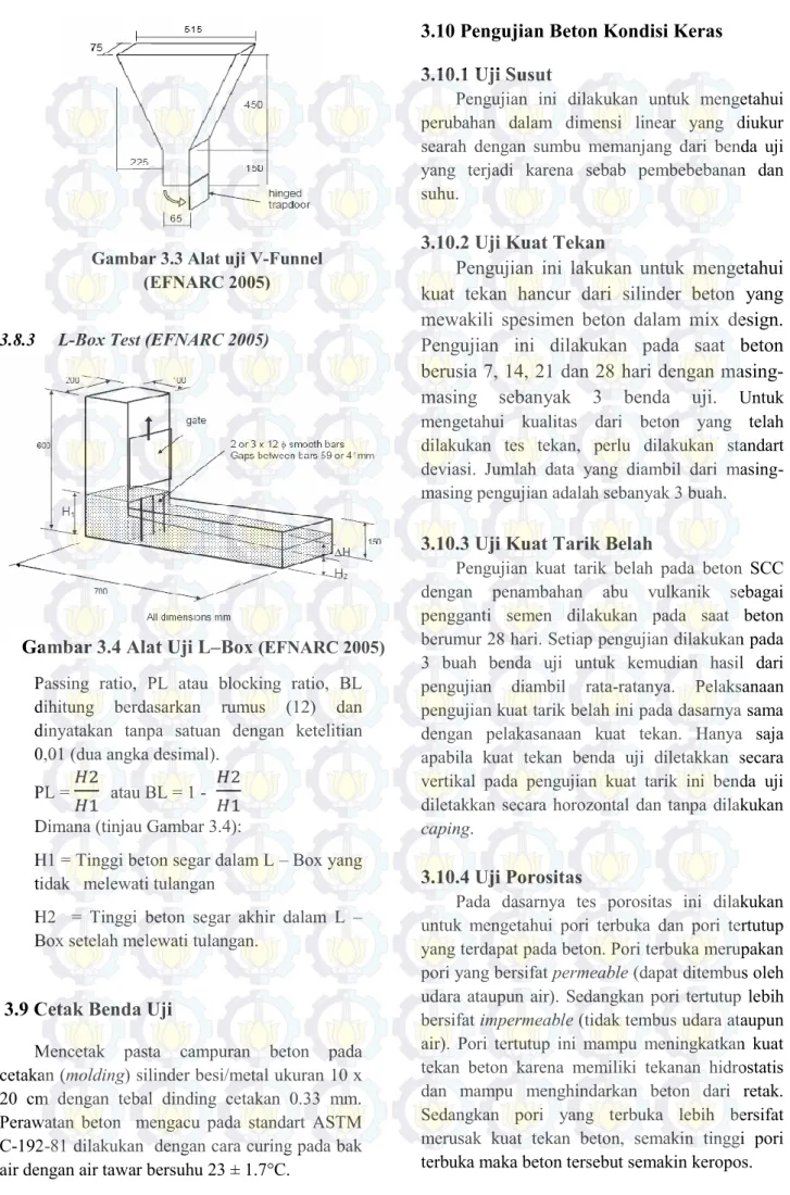 Gambar 3.3 Alat uji V-Funnel  (EFNARC 2005) 