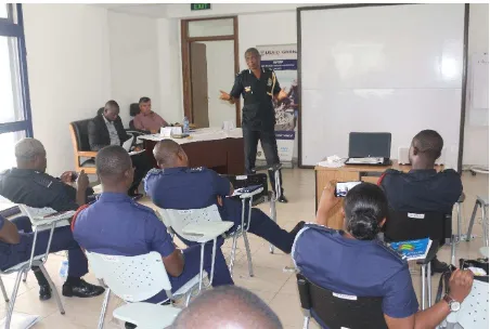 Figure 1: A Training Session for Marine Police Personal at Anyinase in the Western Region