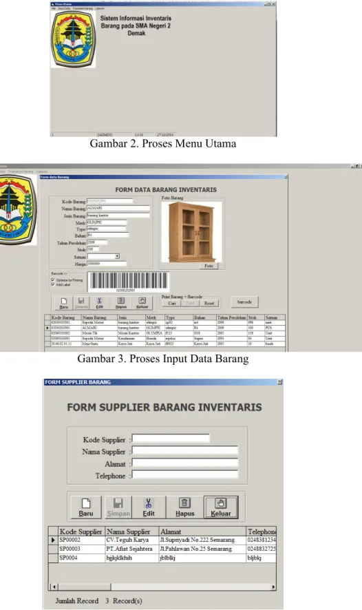 Gambar 3. Proses Input Data Barang 