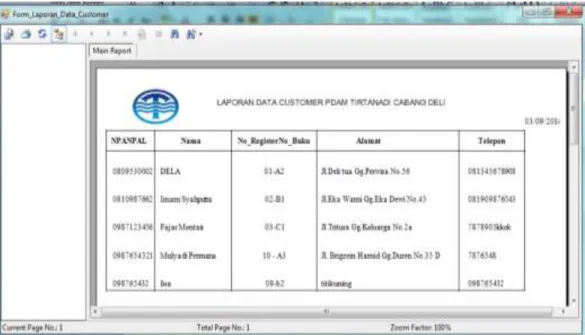 Gambar 2.18  Tampilan Form Laporan Data Customer  2.6.5 Form Menu About 