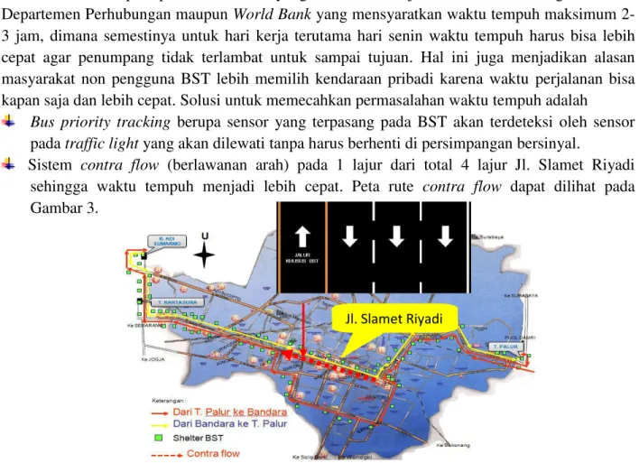 Gambar 3. Peta rute contra flow   4.  Penghematan BOK 