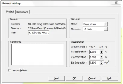 Gambar 2. Lembar Tab Project  pada Kotak Dialog General  Settings 