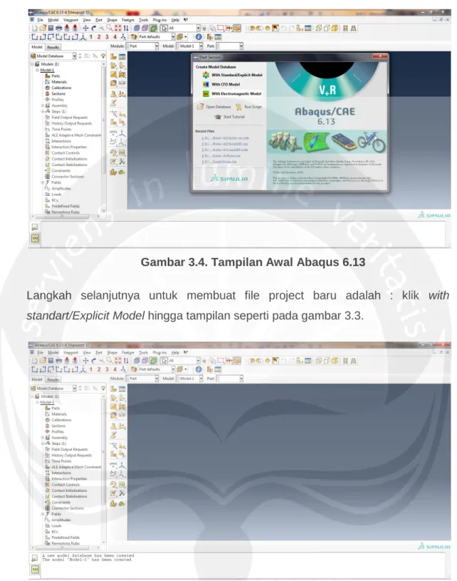 Gambar 3.4. Tampilan Awal Abaqus 6.13 