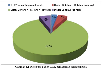 Gambar 4.1 Distribusi  pasien GGK berdasarkan kelompok usia 
