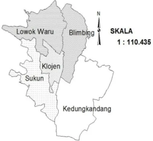 Gambar 1. Peta Administrasi Kota Malang  Tahun 2006 