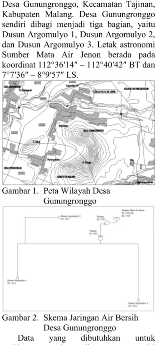 Gambar 1.  Peta Wilayah Desa  Gunungronggo 