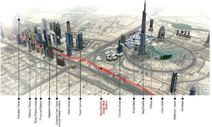Gambar 2.9 Lokasi Dubai Metro di peta 