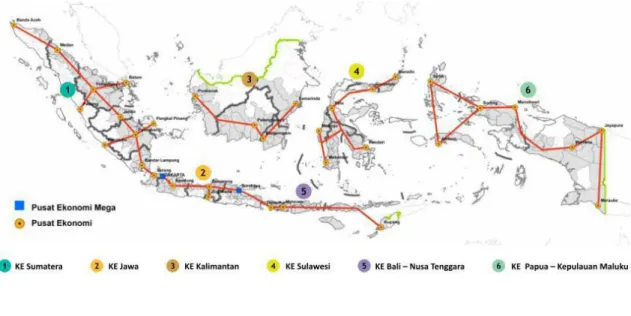 Gambar 2.2 Peta Pengembangan Koridor Ekonomi Indonesia 