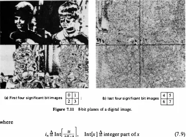 Figure 7.11 8-bit planes of a digital image. 