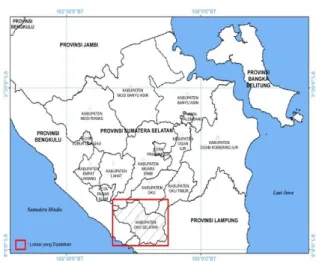 Gambar 1. Peta Kabupaten Oku Selatan  (Sumber : BBWS VIII) 