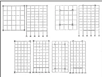 Gambar 2.7 : Sistem perkakuan vertikal dengan perbesaran kolom serta  balok lantai dan bawah (Sari, 1999) 
