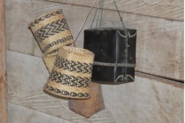 Gambar 5. Lepa-lepa atau lopa-lopa atau sahupam  yang sementara digantung di dinding rumah (Sumber: Dok