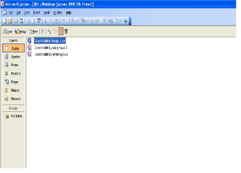 Gambar 2.5 Tampilan Microsoft Access 2003 