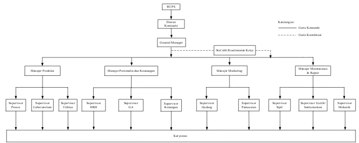 Gambar 9.1 Struktur Organisasi Perusahaan Pembuatan Natrium Nitrat