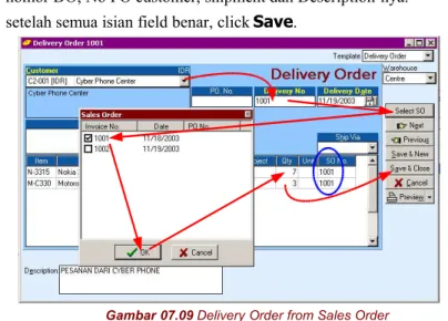 Gambar 07.09 Delivery Order from Sales Order 