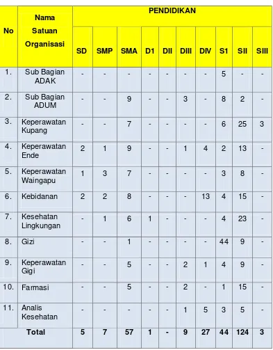 Tabel 1.3 Data SDM Poltekkes Kupang 