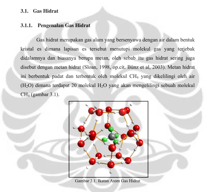 Gambar 3.1. Ikatan Atom Gas Hidrat 