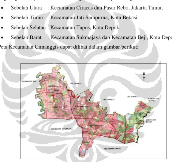 Gambar 4.1 Peta Kecamatan Cimanggis, Kota Depok 