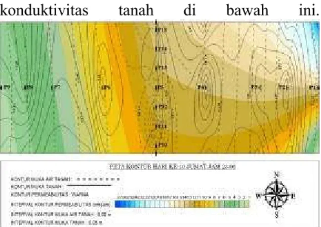 Gambar 12. Peta kontur hari ke-10 jam 23.00 