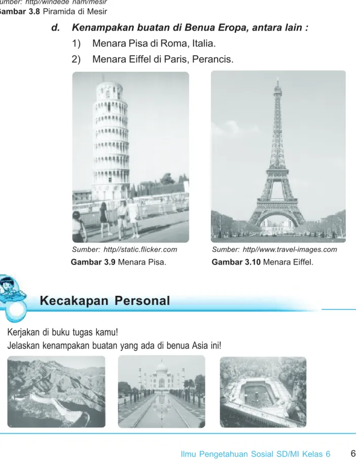 Gambar 3.9 Menara Pisa. Gambar 3.10 Menara Eiffel.