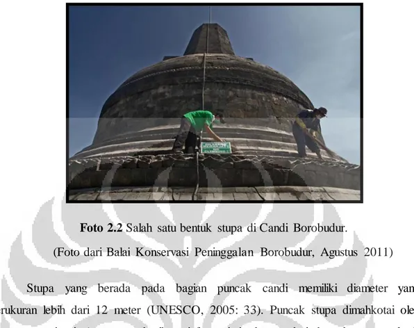 Foto 2.2 Salah  satu bentuk  stupa  di Candi  Borobudur.   