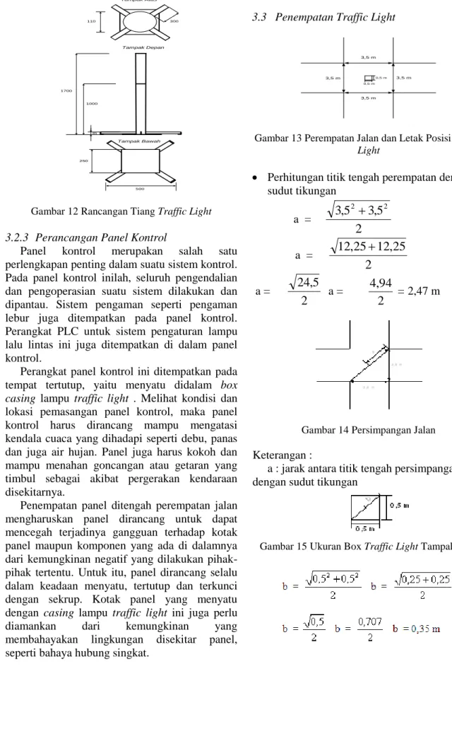 Gambar 12 Rancangan Tiang Traffic Light 