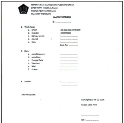 Gambar 2. Form Alat Keterangan