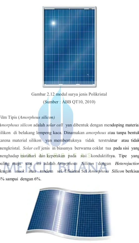 Gambar 2.12 modul surya jenis Polikristal  (Sumber : ABB QT10, 2010) 