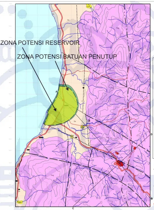 Gambar 5.9. Zona potensi reservoir dan batuan penutup 