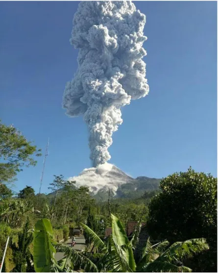 Gambar  45. ketika terjadi erupsi gunung merapi