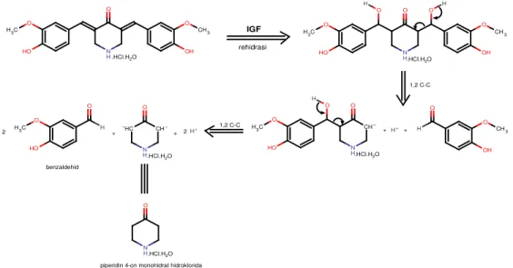 Gambar 4. Analisis Diskoneksi Analog Kurkumin 3,5-bis-(4 -hidroksi-3 -metoksi- -metoksi-benzilidin)-piperidin-4-on monohidrat hidroklorida (Didasarkan Teori Warren, 