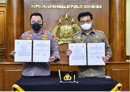 Gambar 8. Penandatangan Kerja Sama antara Kementerian Pertanian dan Kepolisian  Negara Republik Indonesia