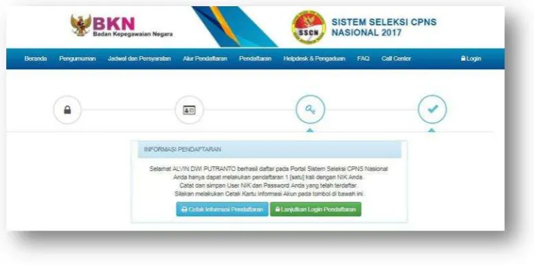 Gambar 6 : Notifikasi Submit Pendaftaran 