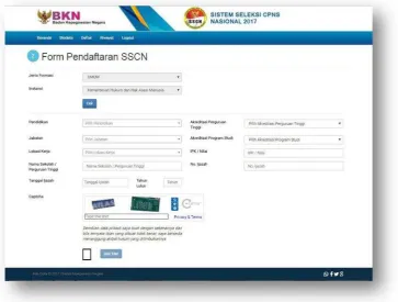 Gambar 12 : Form Pendaftaran SSCN Melengkapi Isian 