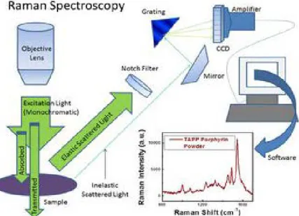 Gambar 2.9  Skema Instrumentasi  Spektroskopi  Raman 