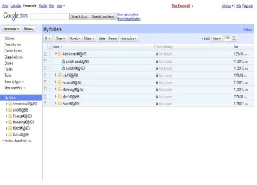 Gambar 4.6 Daftar isi tampilan menu utama server file on line 