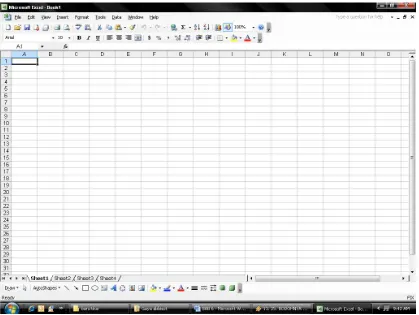Gambar  6.2 Tampilan Jendela Microsoft  Excel  
