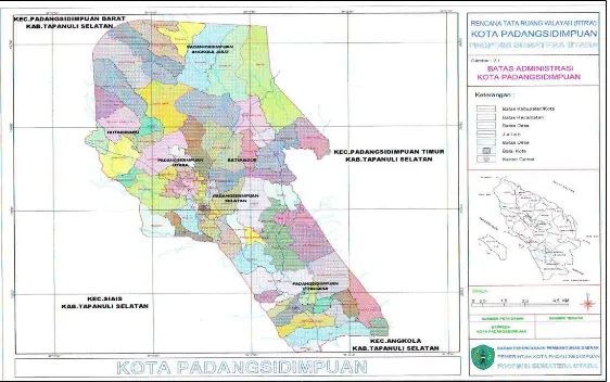 Gambar 4.2  Peta Kota Padangsidimpuan Sumber: RTRW Kota Padangsidimpuan, 2004