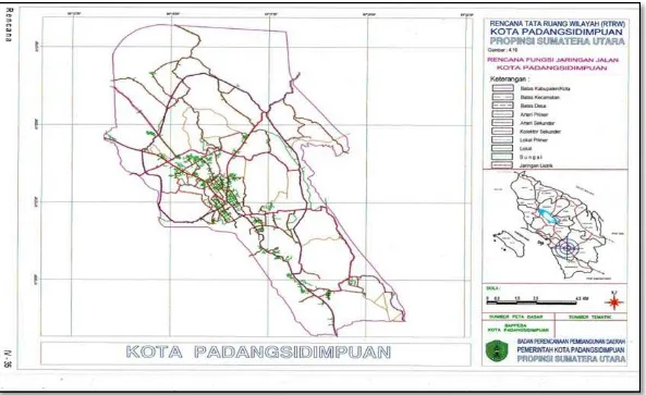 Gambar 5.1 Lokasi Jalan Lingkar dan Terminal Kota Padangsidimpuan Sumber: RTRW Kota Padangsidimpuan 2004 dan Hasil Pengamatan Lapangan, 2010 