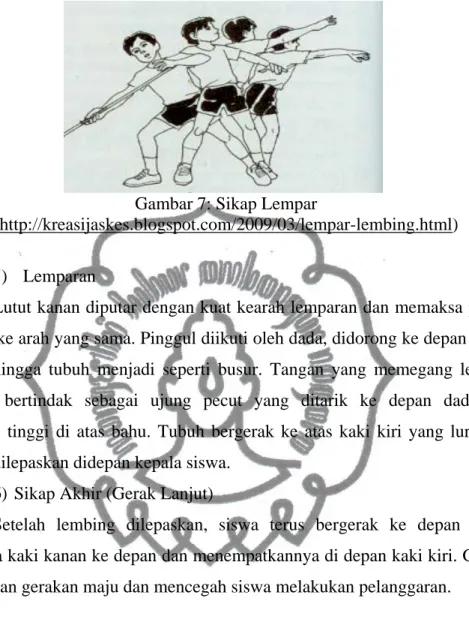 Gambar 8 : Rangkaian gerakan lempar lembing 