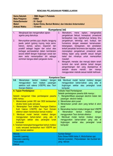 Rencana Pelaksanaan Pembelajaran