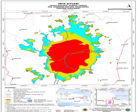 Gambar 1. Peta Zonasi Kawasan Taman Nasional Gunung Ciremai (TNGC)  Pola Pengelolaan Taman Nasional Gunung Ciremai (TNGC) 